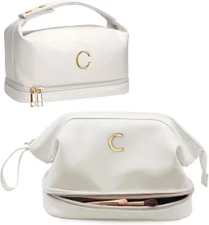 Initial Large Makeup Bag   Personalized Cosmetic Bag