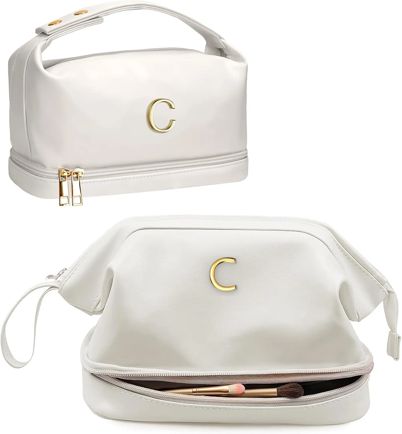 Initial Large Makeup Bag   Personalized Cosmetic Bag