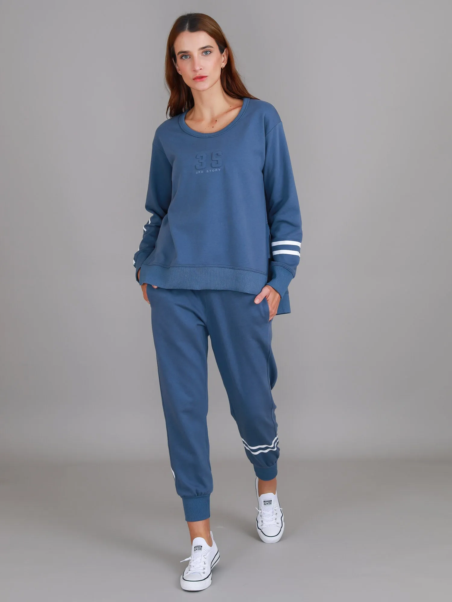 Jamie Two-Stripes Print Sweatshirt