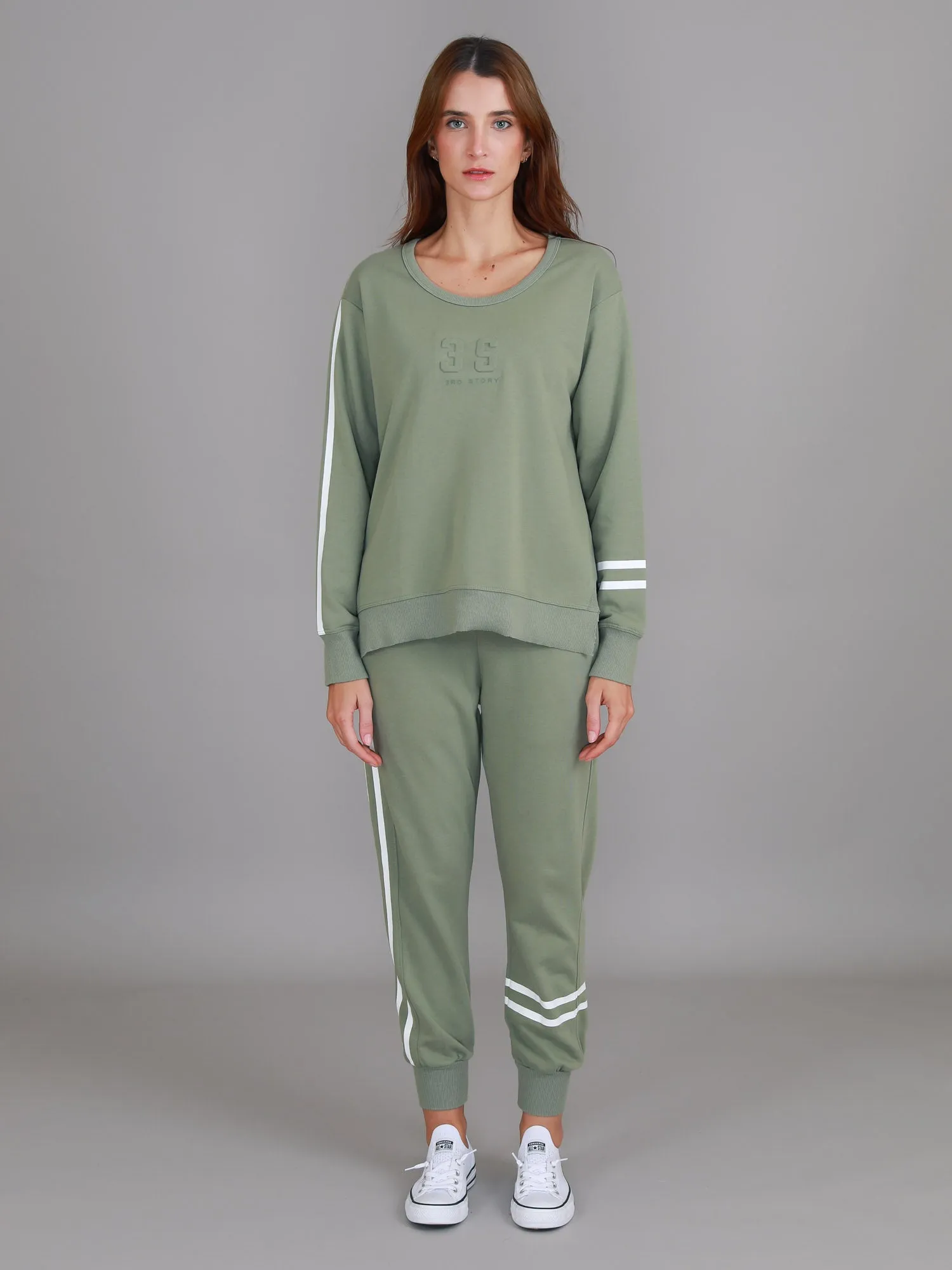 Jamie Two-Stripes Print Sweatshirt