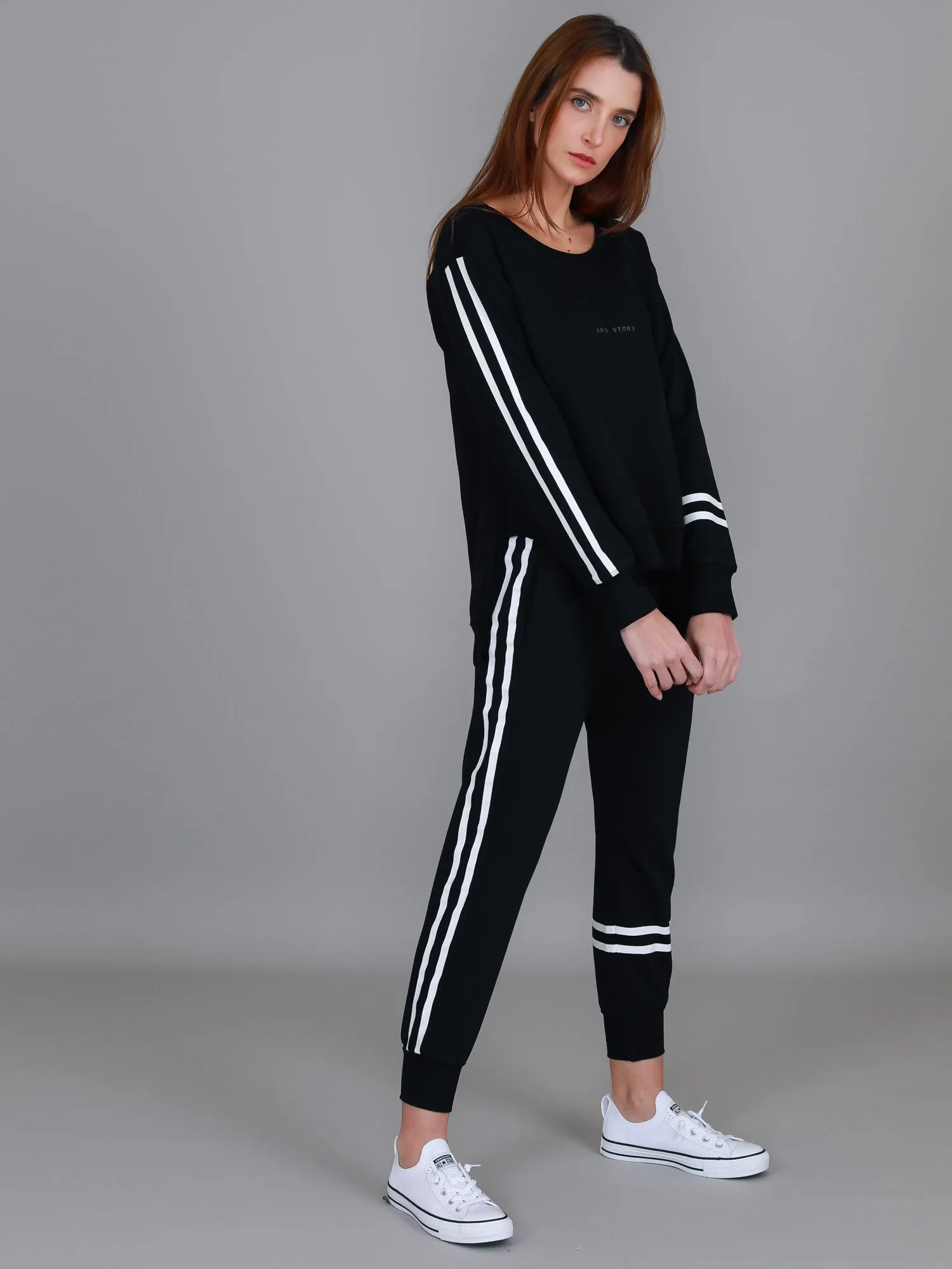 Jamie Two-Stripes Print Sweatshirt