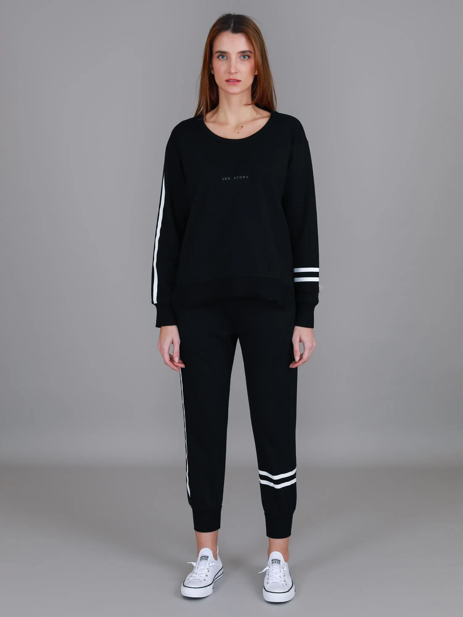 Jamie Two-Stripes Print Sweatshirt