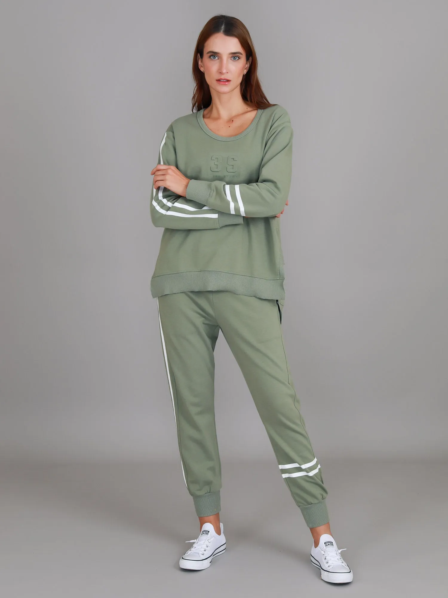 Jamie Two-Stripes Print Sweatshirt