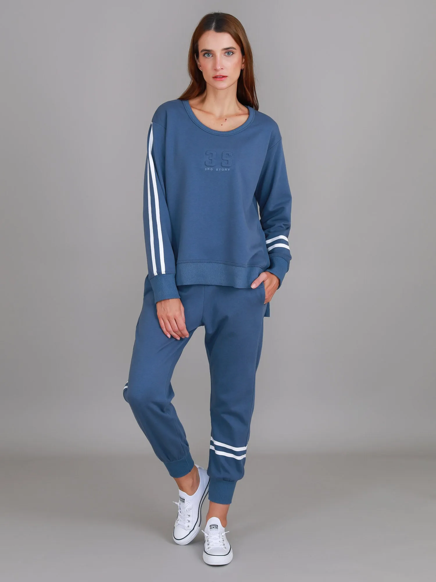 Jamie Two-Stripes Print Sweatshirt