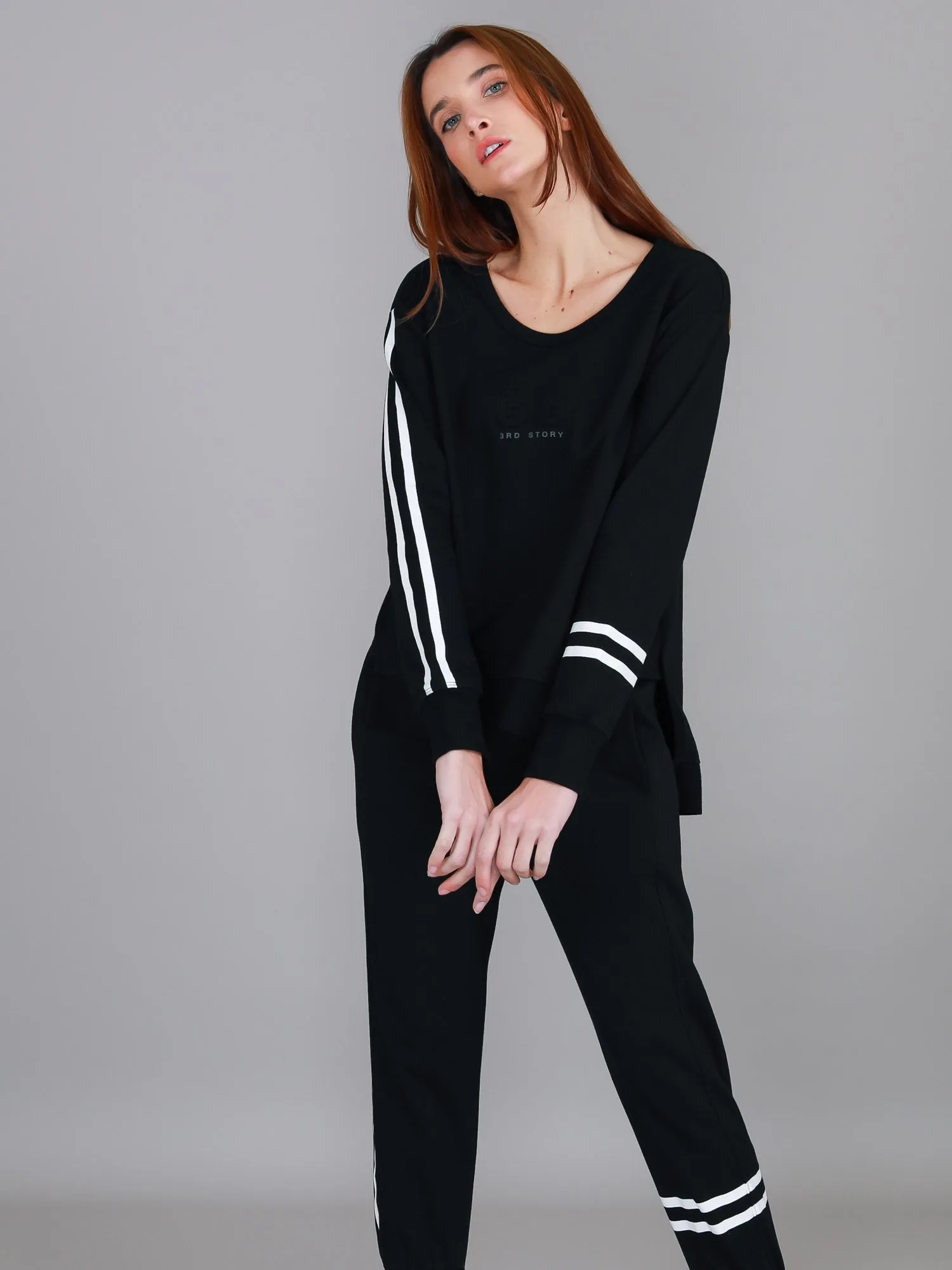 Jamie Two-Stripes Print Sweatshirt