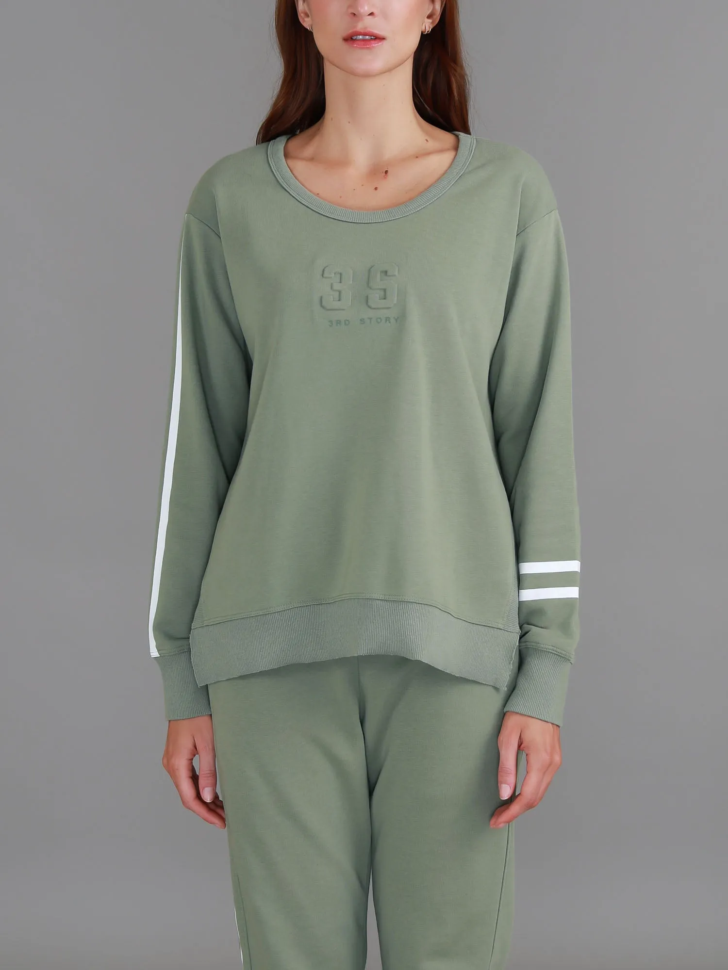 Jamie Two-Stripes Print Sweatshirt