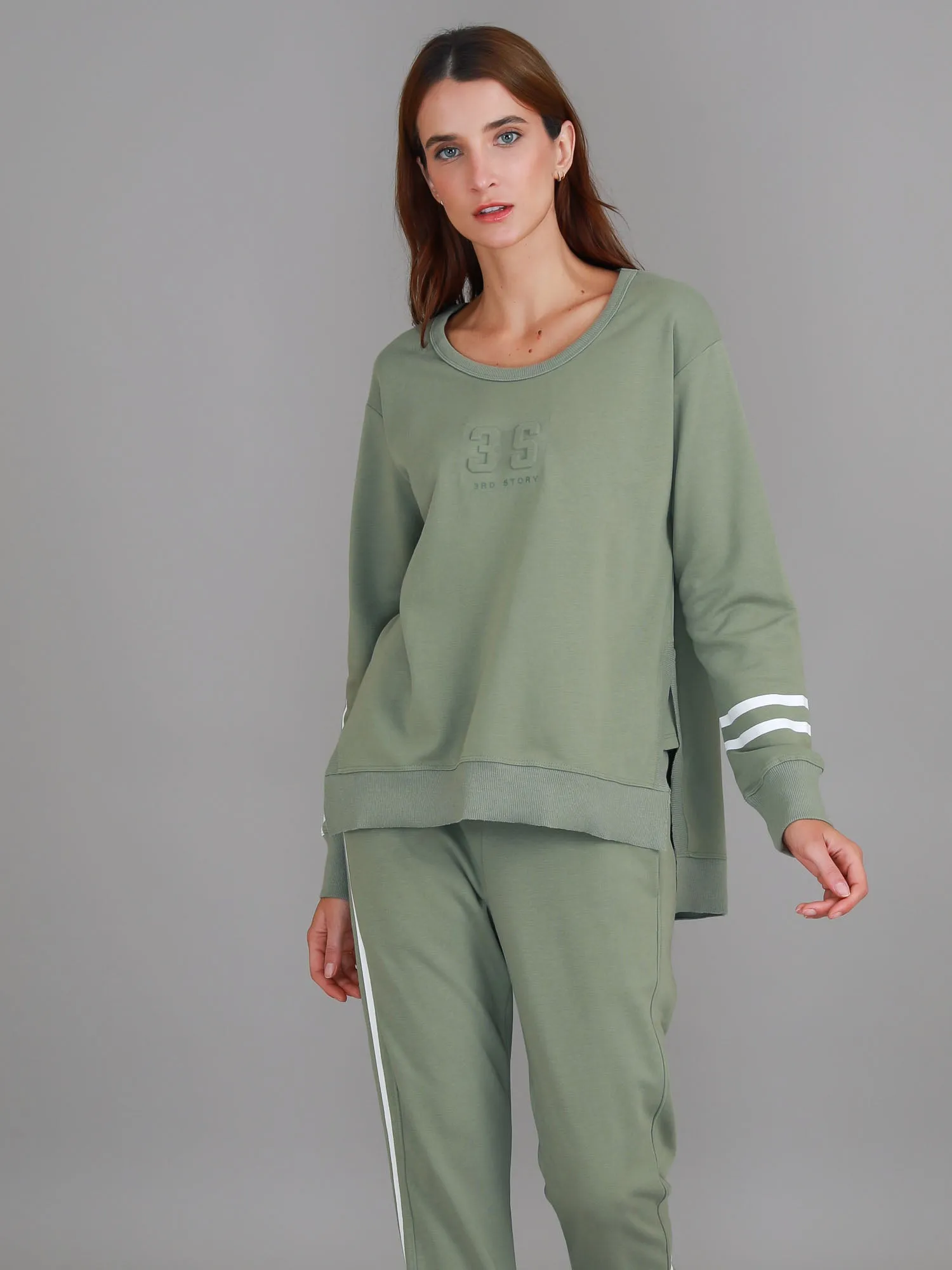 Jamie Two-Stripes Print Sweatshirt