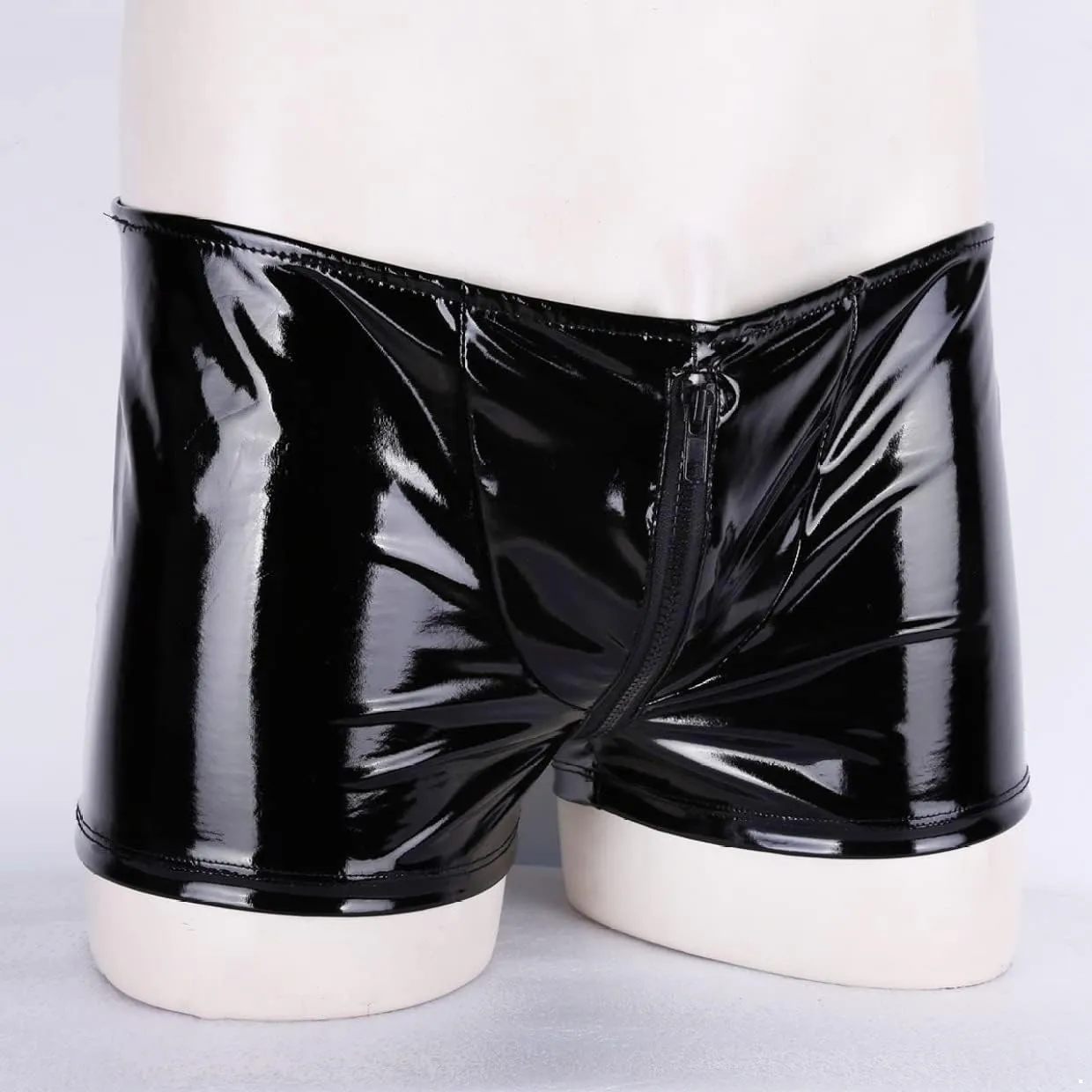 JanJean Mens Gentleman Lingerie Sets Zipper Pouch Open Butt Boxer Briefs Underwear with Collar and Cuffs