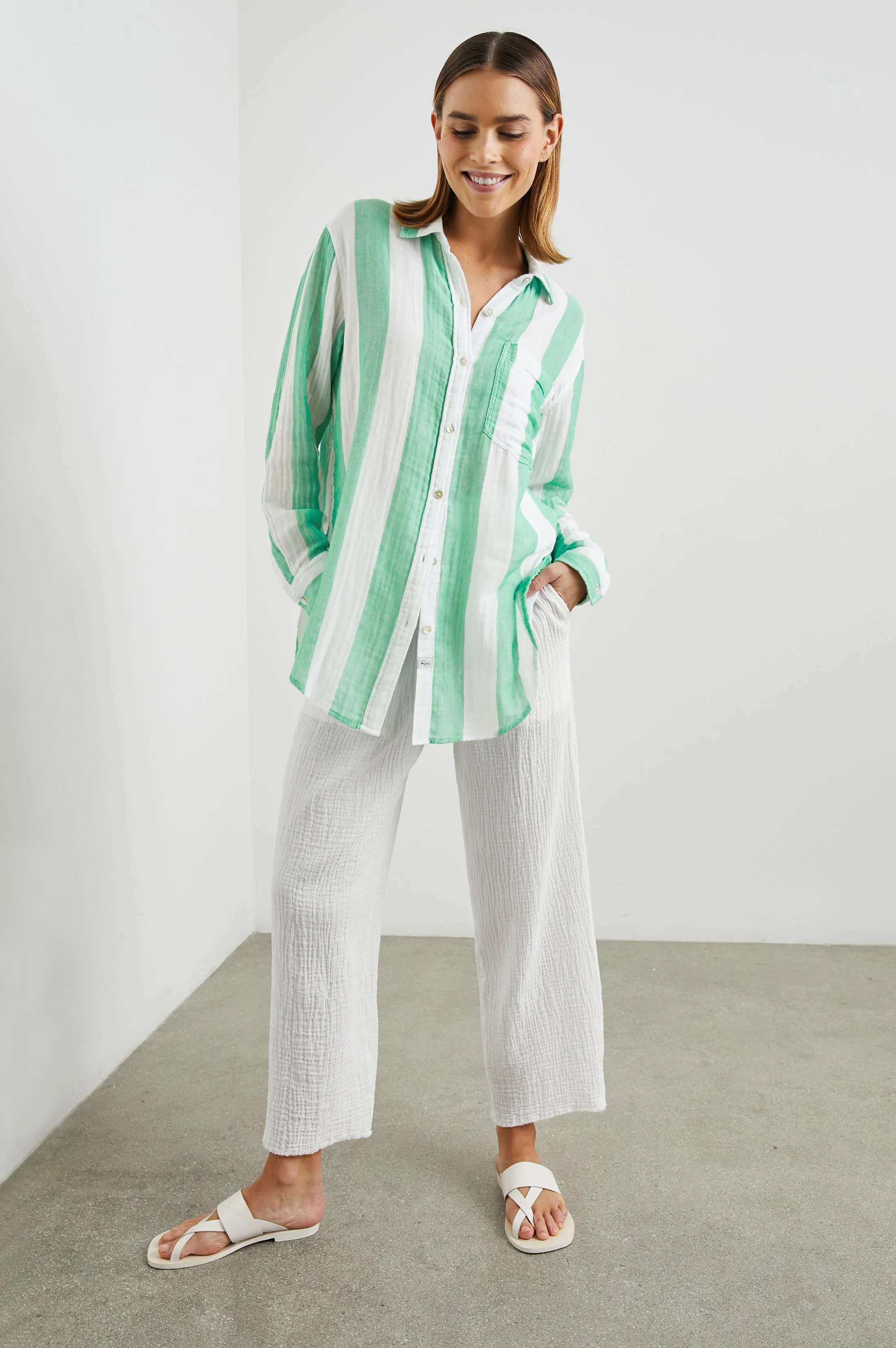Jaylin Shirt Jade Stripe