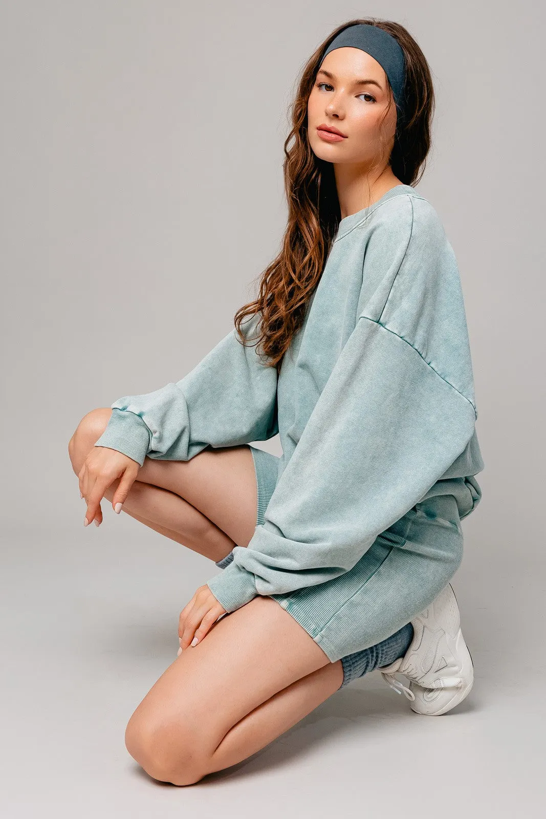 Joy washed bike shorts