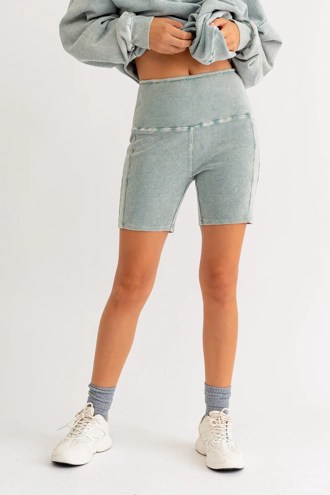 Joy washed bike shorts