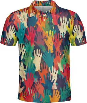 Juneteenth Polo Shirts for Men-Black History Golf Moisture Dry Fit Short Sleeve Shirts S36