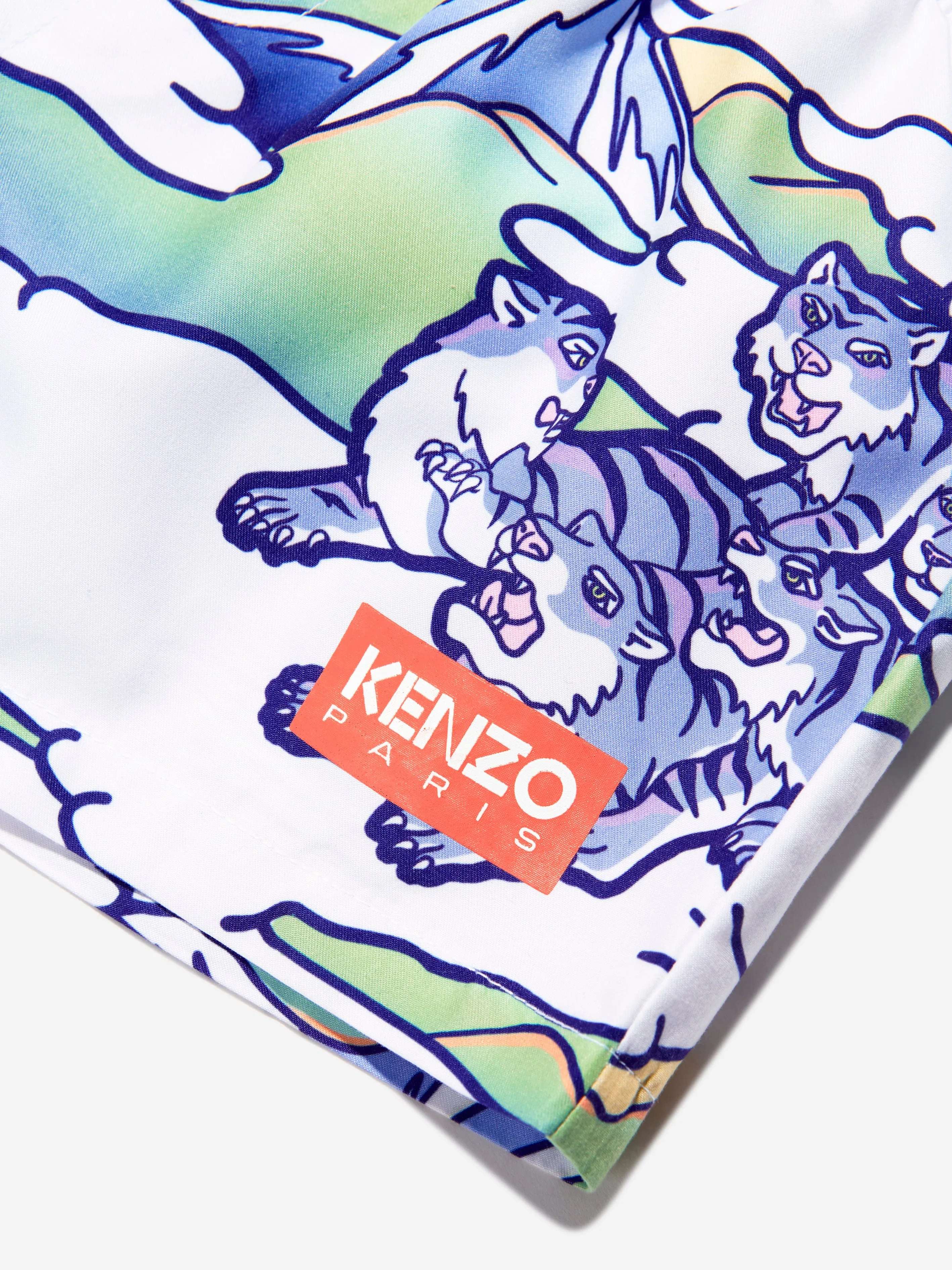 KENZO Boys Tigers Swim Shorts in Blue