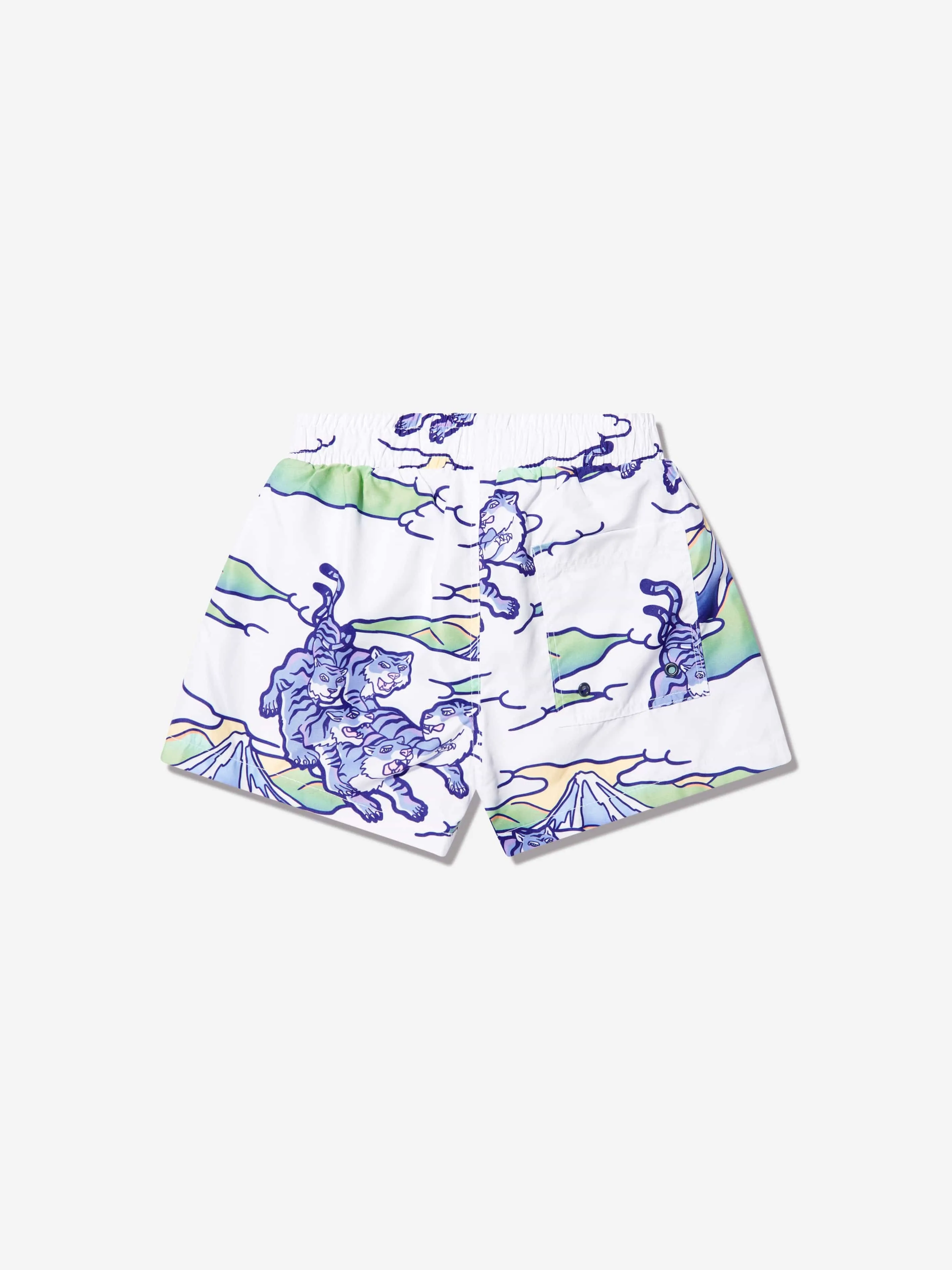KENZO Boys Tigers Swim Shorts in Blue