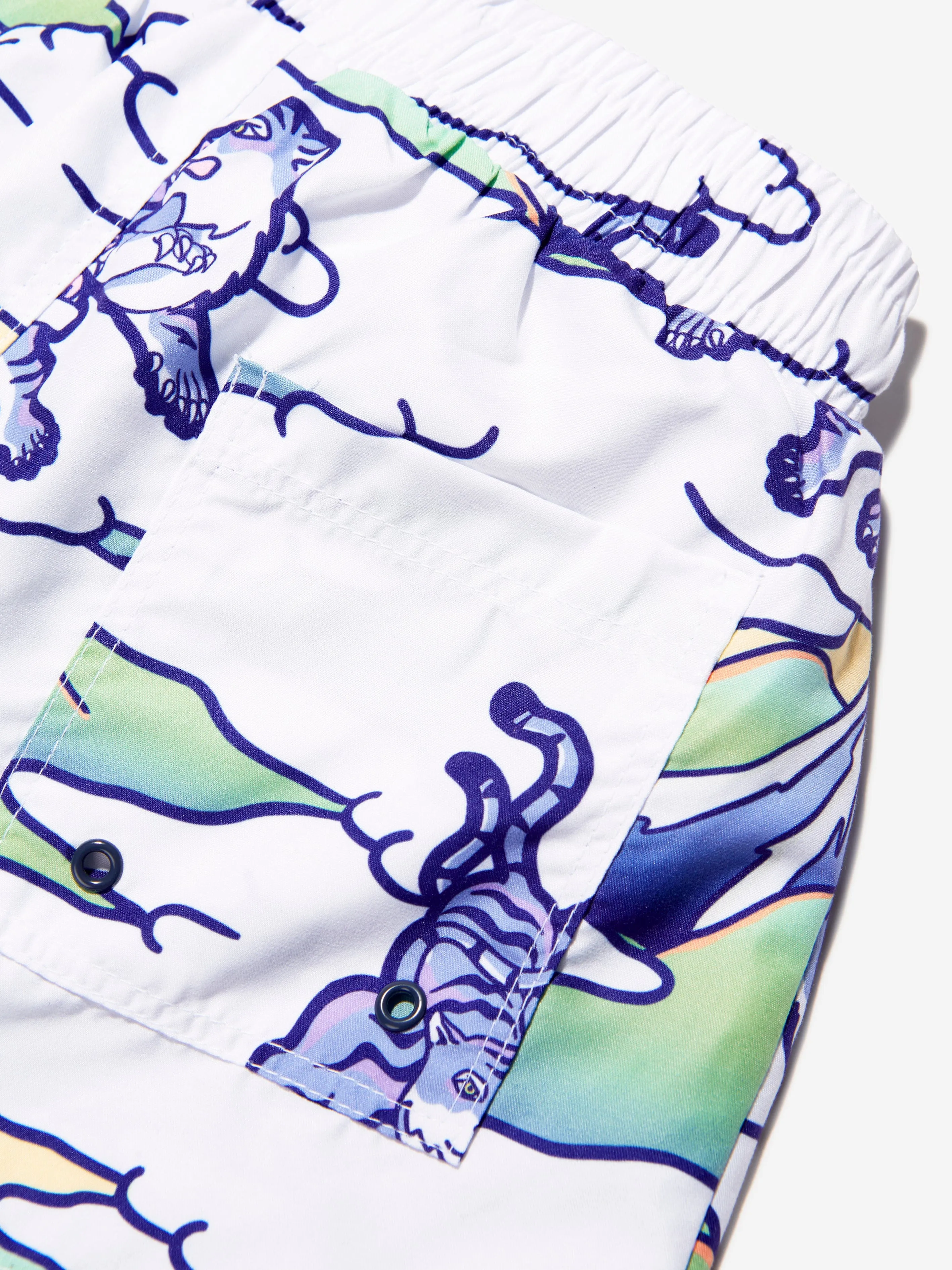 KENZO Boys Tigers Swim Shorts in Blue
