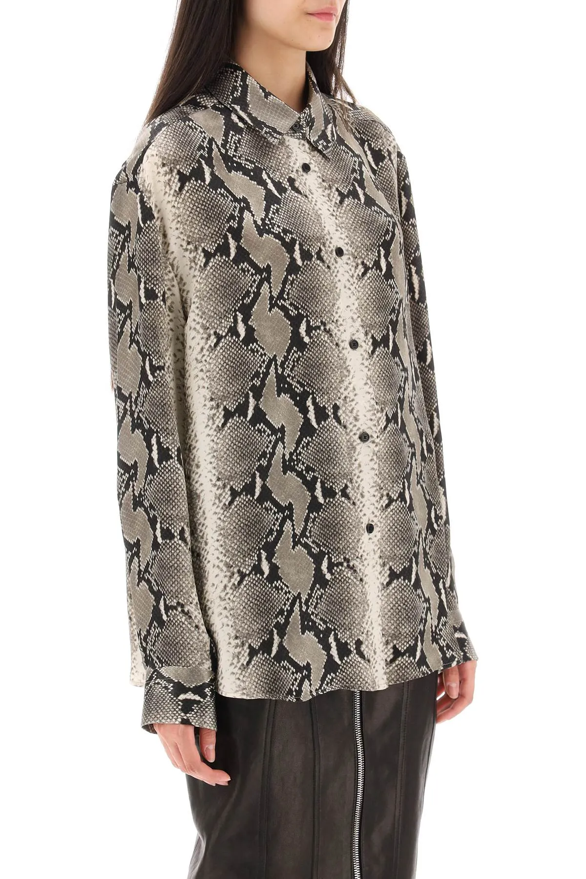 Khaite 'argo' satin shirt with python print
