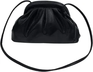 Ladies Crossbody Bag Clutch Clutch Clutch Clutches Large Capacity Pleated Bag Single Shoulder Cute (Black, One Size)