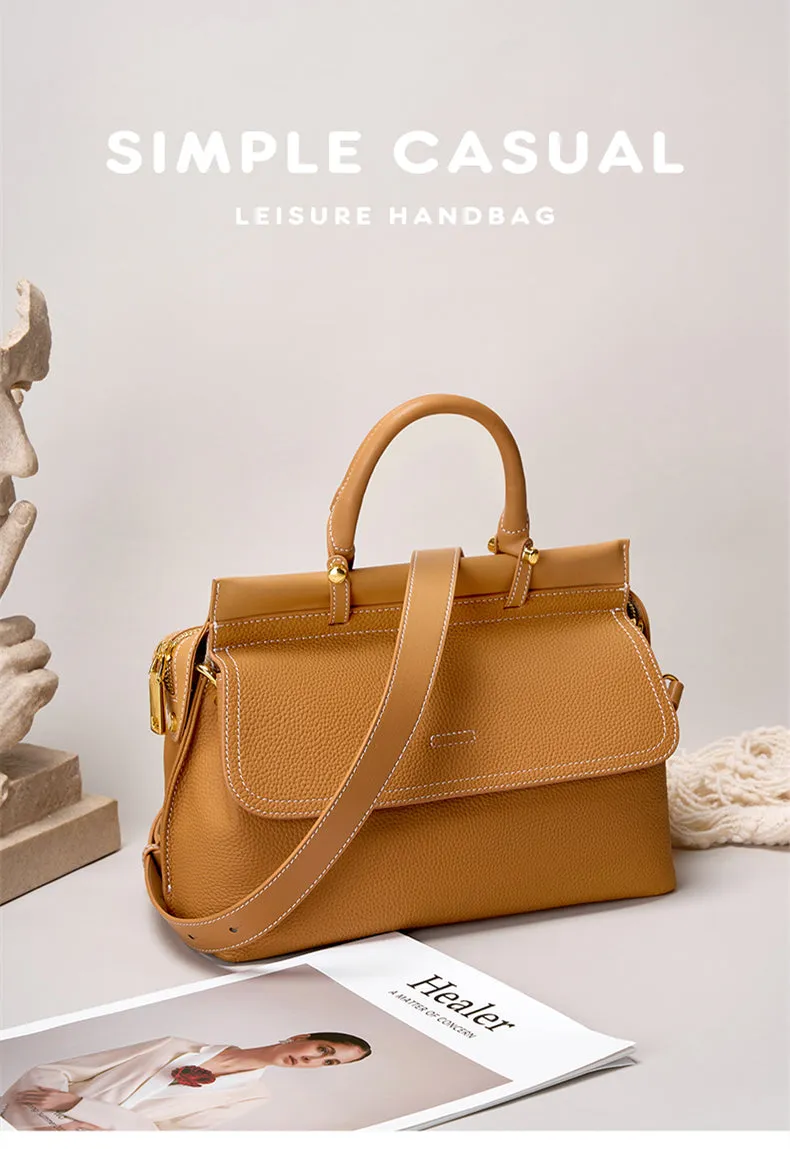 Сlara Leather Work Tote Handbag