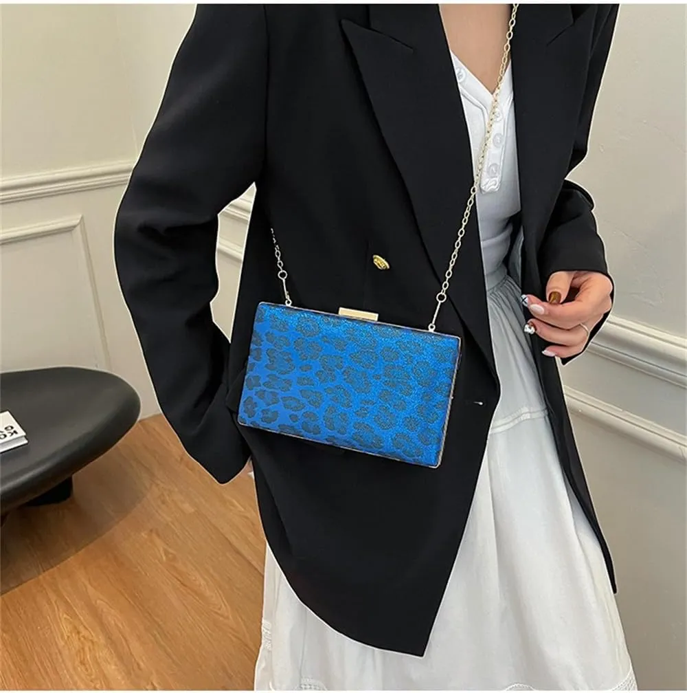 Leopard Clutch Purses for Women Cheetah Print Envelope Evening Handbag with Chain Wedding Party Evening Clutches