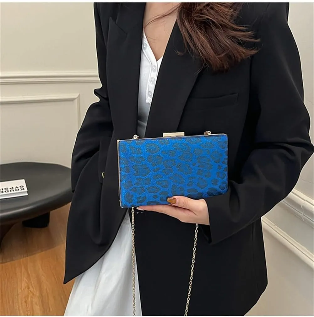 Leopard Clutch Purses for Women Cheetah Print Envelope Evening Handbag with Chain Wedding Party Evening Clutches