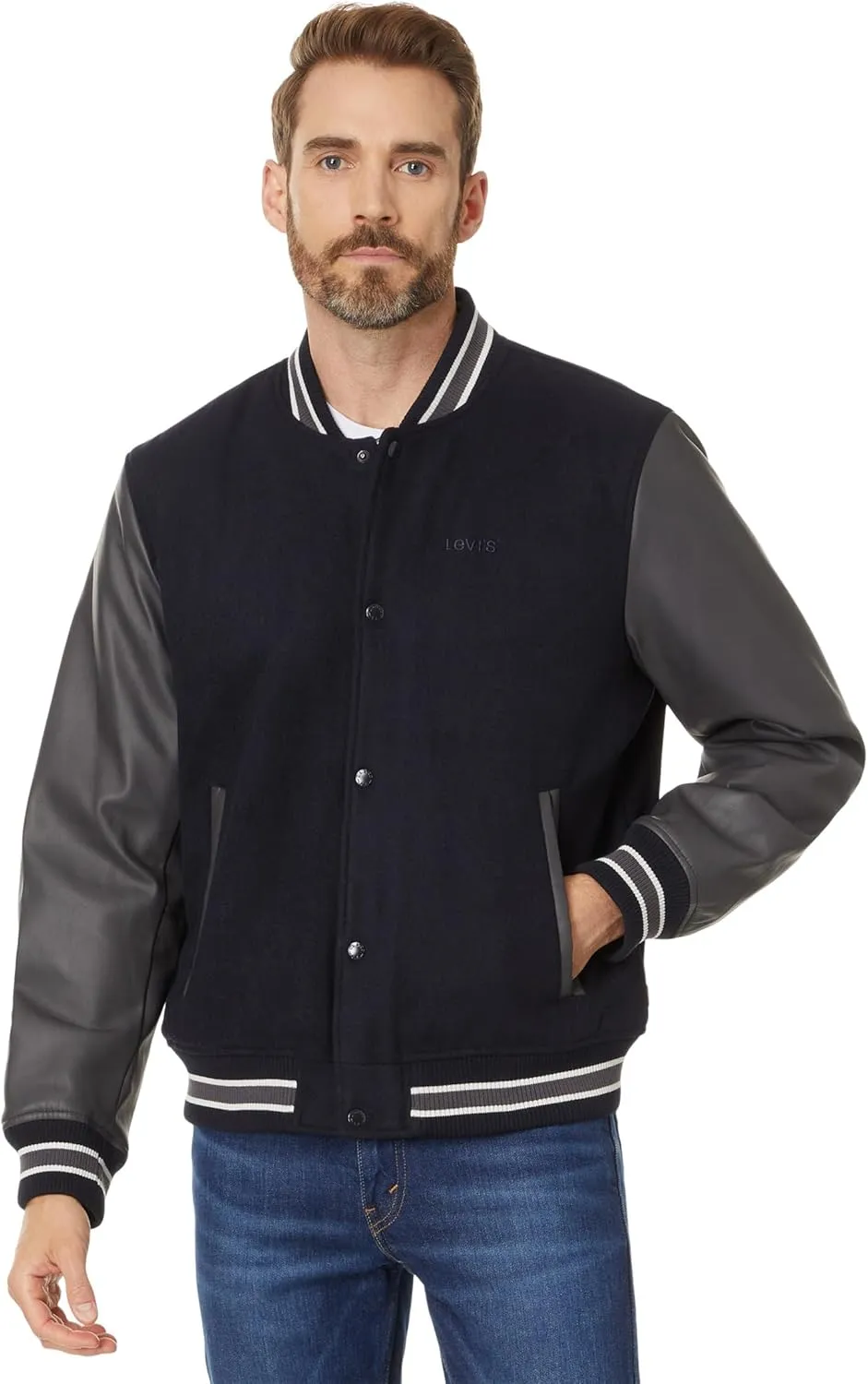 Levi's Men's Mixed Media Letterman Varsity Jacket