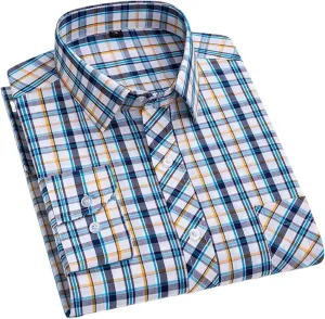 Long-Sleeve Shirts for Men Thin Slim Fit Formal Plain Shirt Office Tops