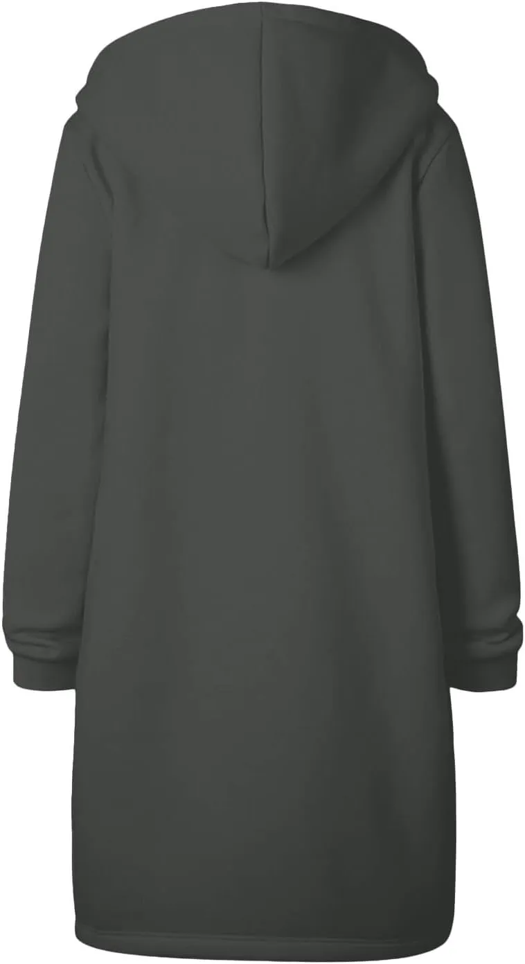 Long Sweatshirts For Women To Wear With Leggings Zip Up Hoodie Lightweight Oversized Jackets 2025 Coat with Pockets