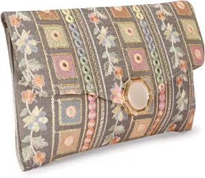 LONGING TO BUY Handcrafted Sling Bag Foldover Clutch For Women, Jaipuri Handicraft Sling Bag For Women