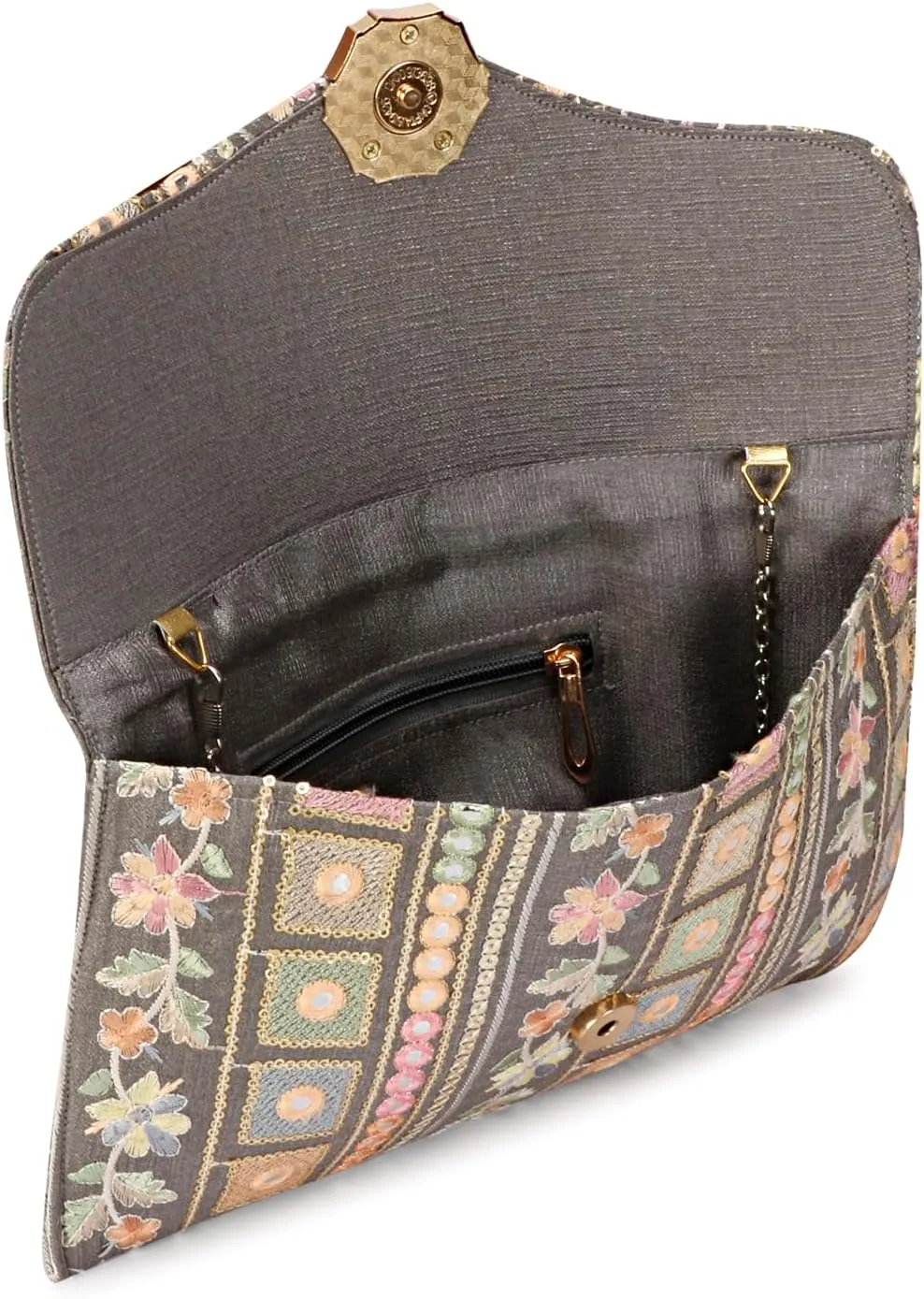 LONGING TO BUY Handcrafted Sling Bag Foldover Clutch For Women, Jaipuri Handicraft Sling Bag For Women