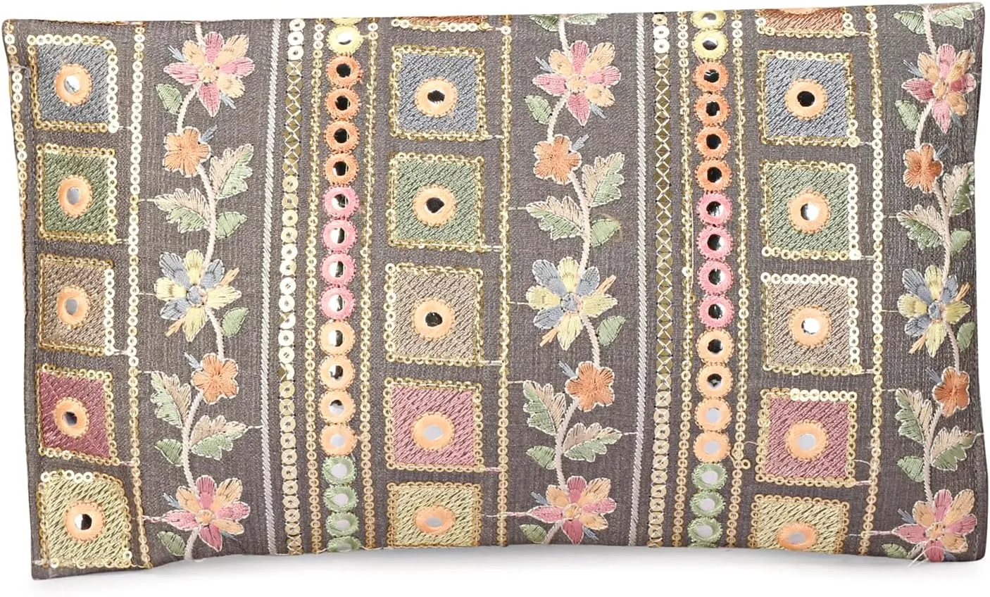 LONGING TO BUY Handcrafted Sling Bag Foldover Clutch For Women, Jaipuri Handicraft Sling Bag For Women