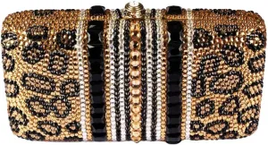 Luxury Crystal Evening Bag Handmade Gold Sequins Rhinestones Vintage Satin Lady Party Wedding Clutches Purse