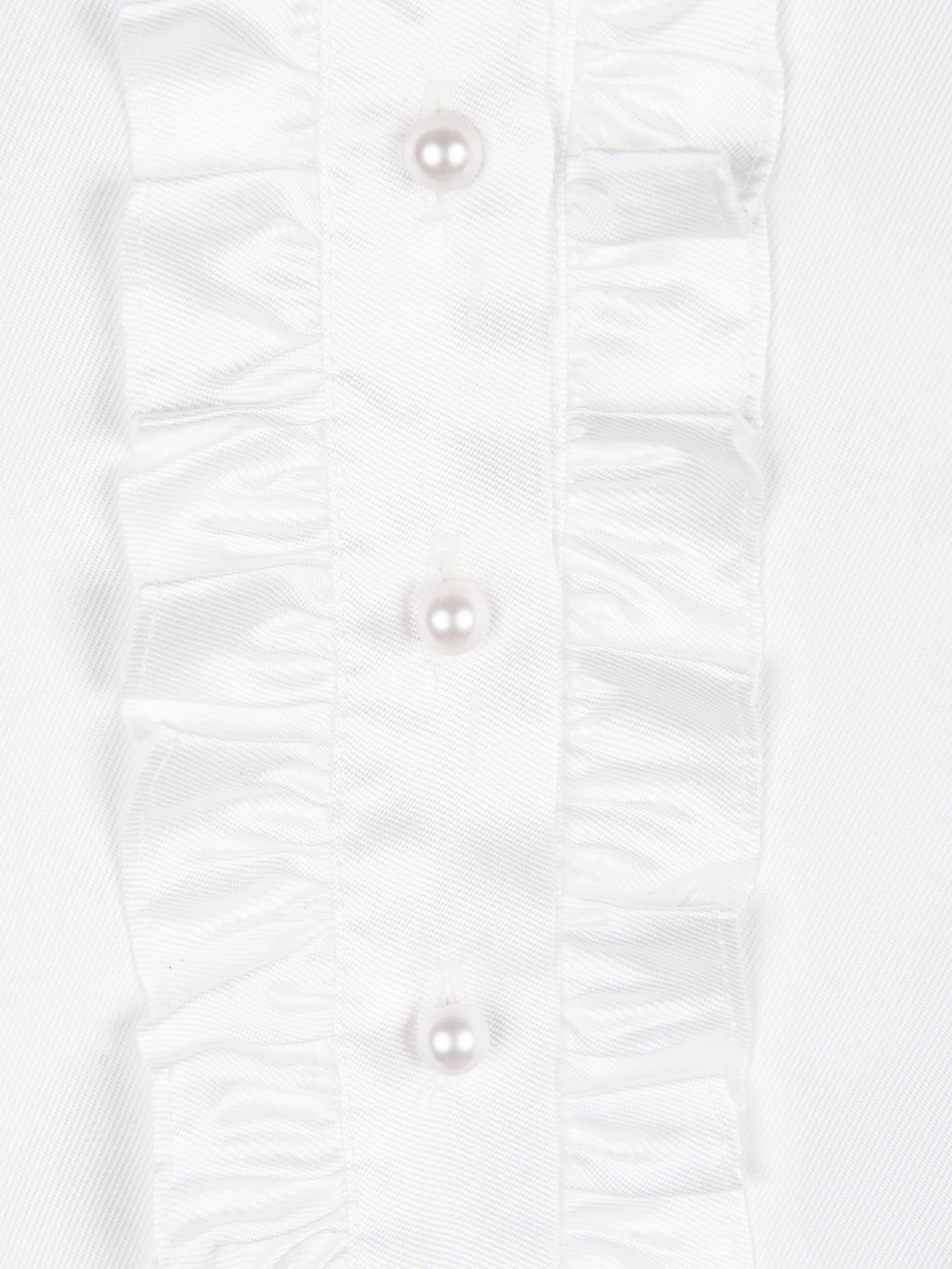 Mama Luma Girls Sleeveless Collar Blouse in White