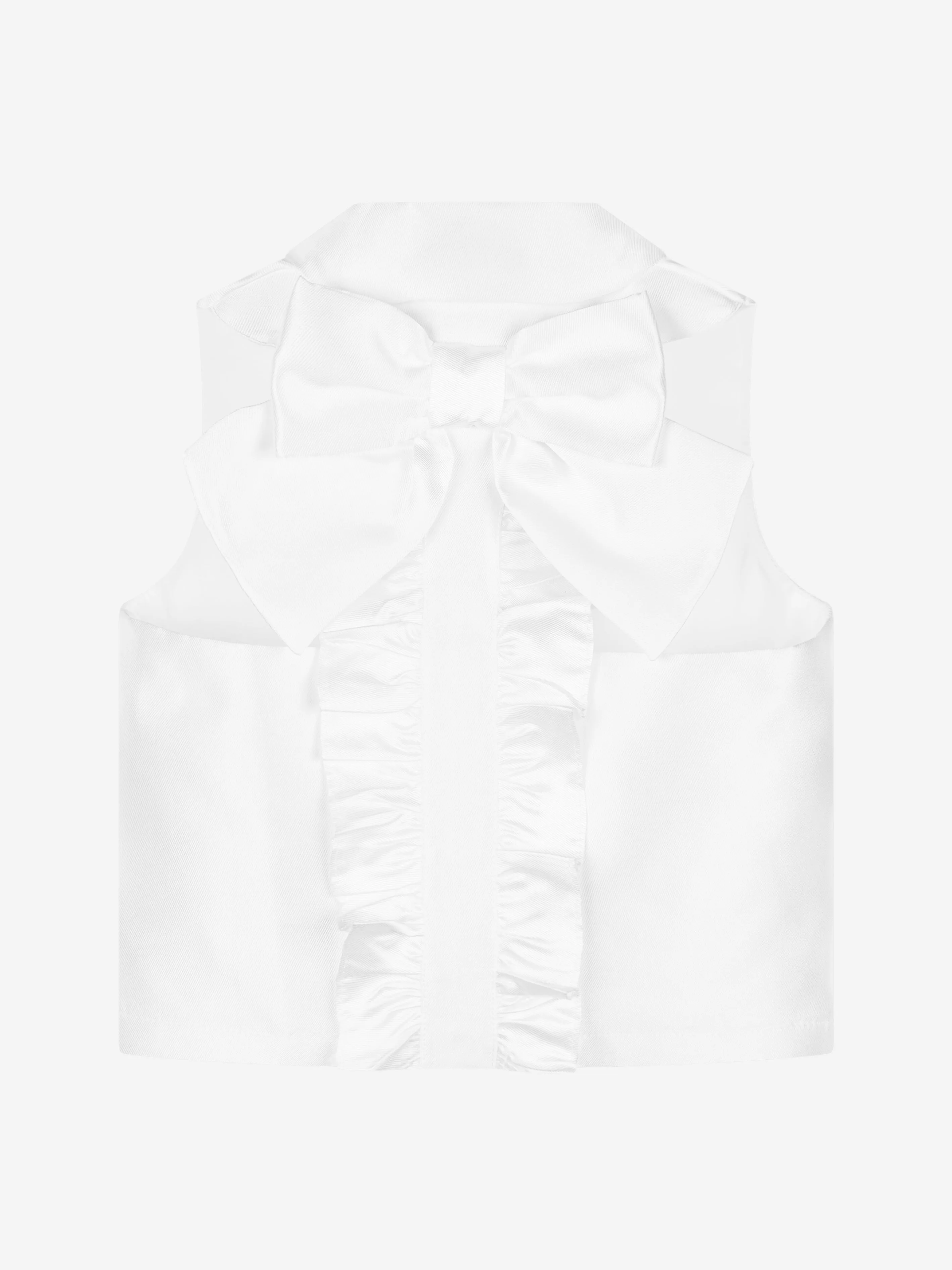 Mama Luma Girls Sleeveless Collar Blouse in White