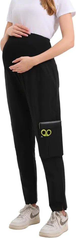 Maternity Scrub Jogger Pants for Women Pregnant Doctor Uniform Pant Nurse Scrub w/ 6 Pockets