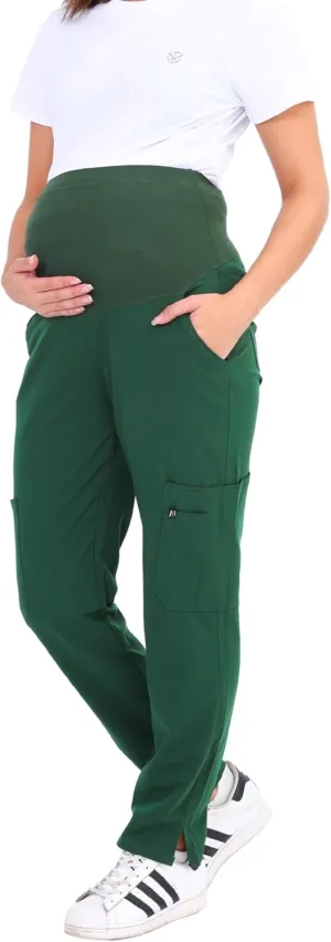 Maternity Scrub Jogger Pants for Women Pregnant Doctor Uniform Pant Nurse Scrub w/ 6 Pockets