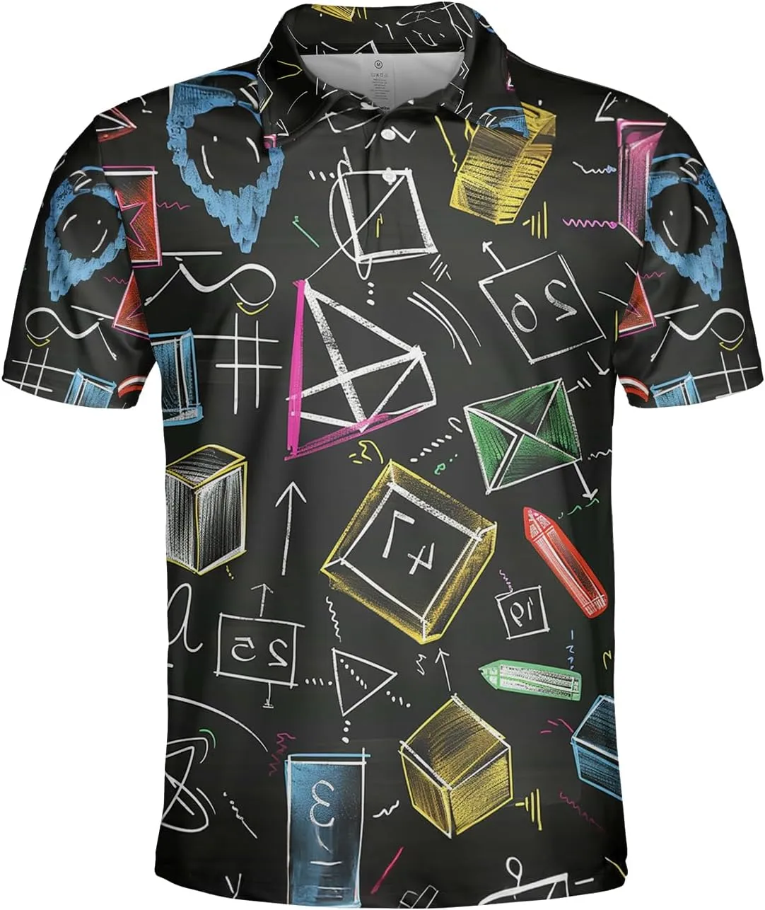 Mathematics Classroom Polo Shirts for Men-Science Subjects Golf Moisture Dry Fit Short Sleeve Shirts S75