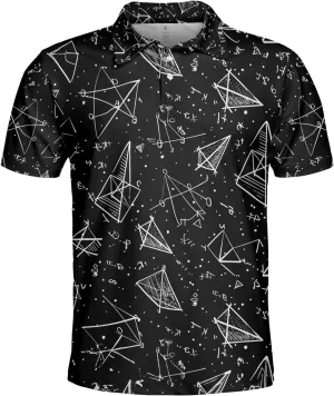 Mathematics Classroom Polo Shirts for Men-Science Subjects Golf Moisture Dry Fit Short Sleeve Shirts S75