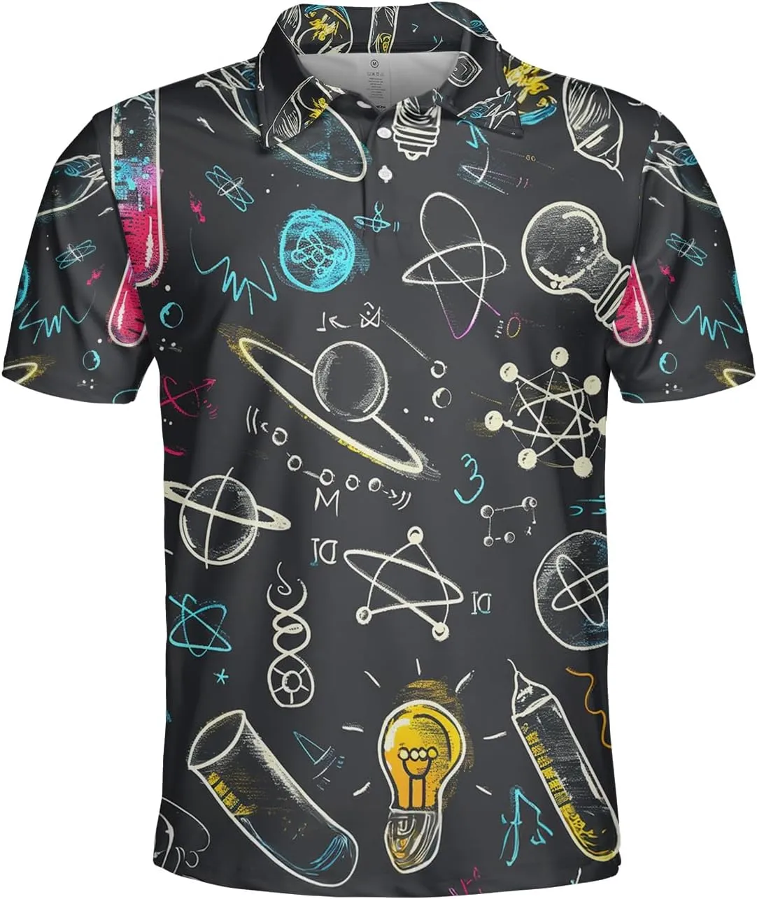 Mathematics Classroom Polo Shirts for Men-Science Subjects Golf Moisture Dry Fit Short Sleeve Shirts S75