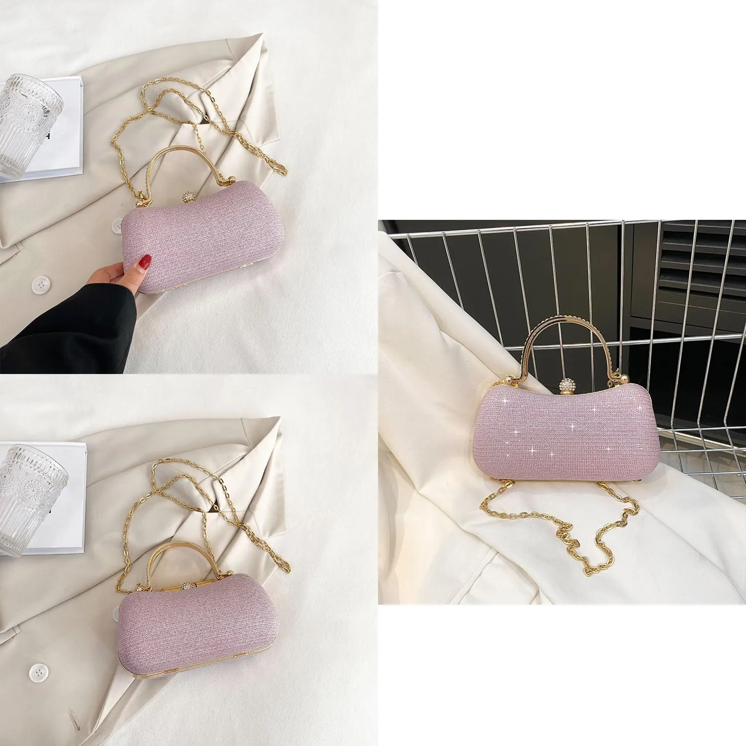 meilun Women's Rhinestone Clutch Evening Bags Sparkly Glitter Party Clutches Wedding Purses Cocktail Prom Satchel Handbags