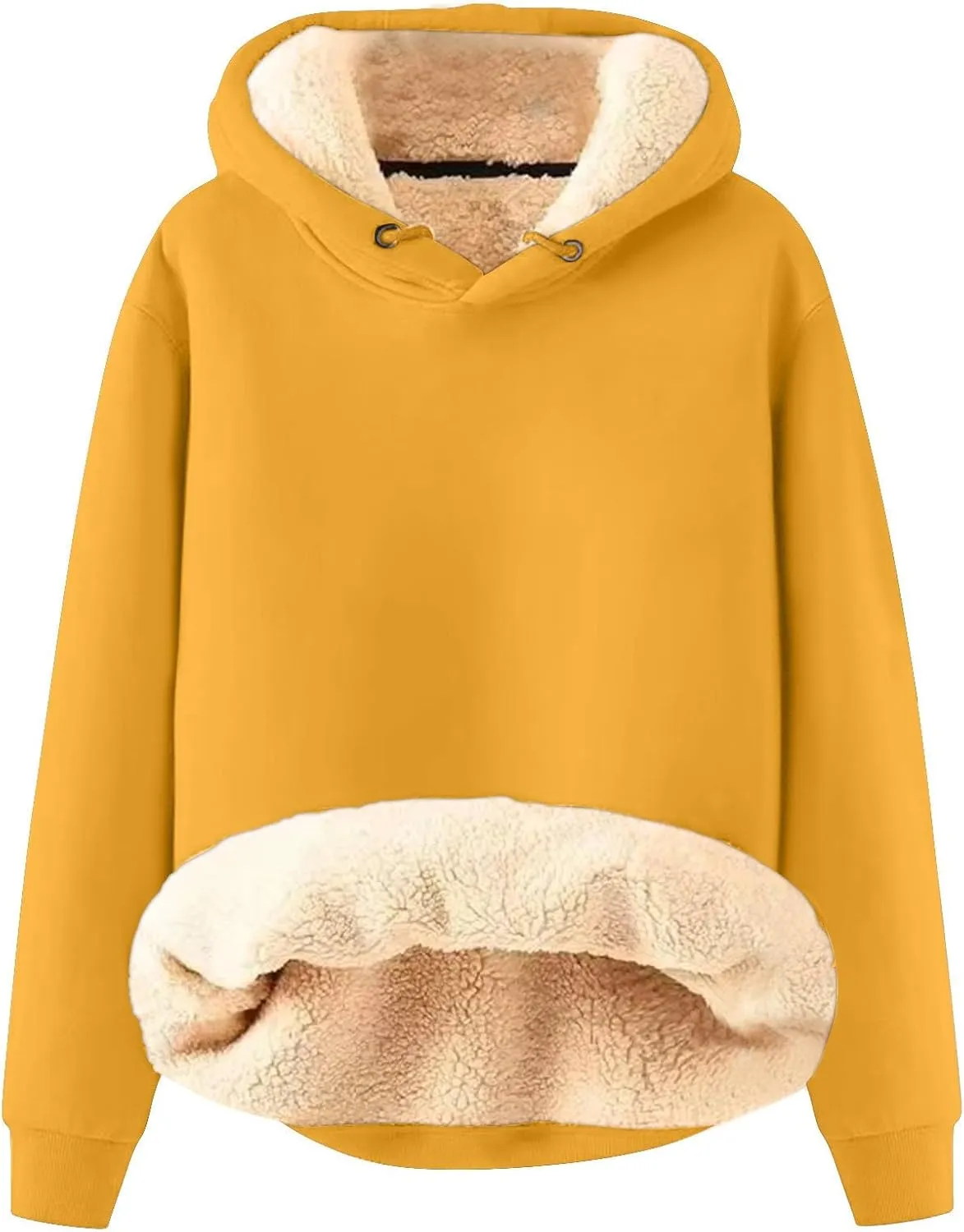 Men'S Casual Fleece Sherpa Lined Hoodie Thermal Long Sleeve Pullover Tops Heavyweight Sweatshirts