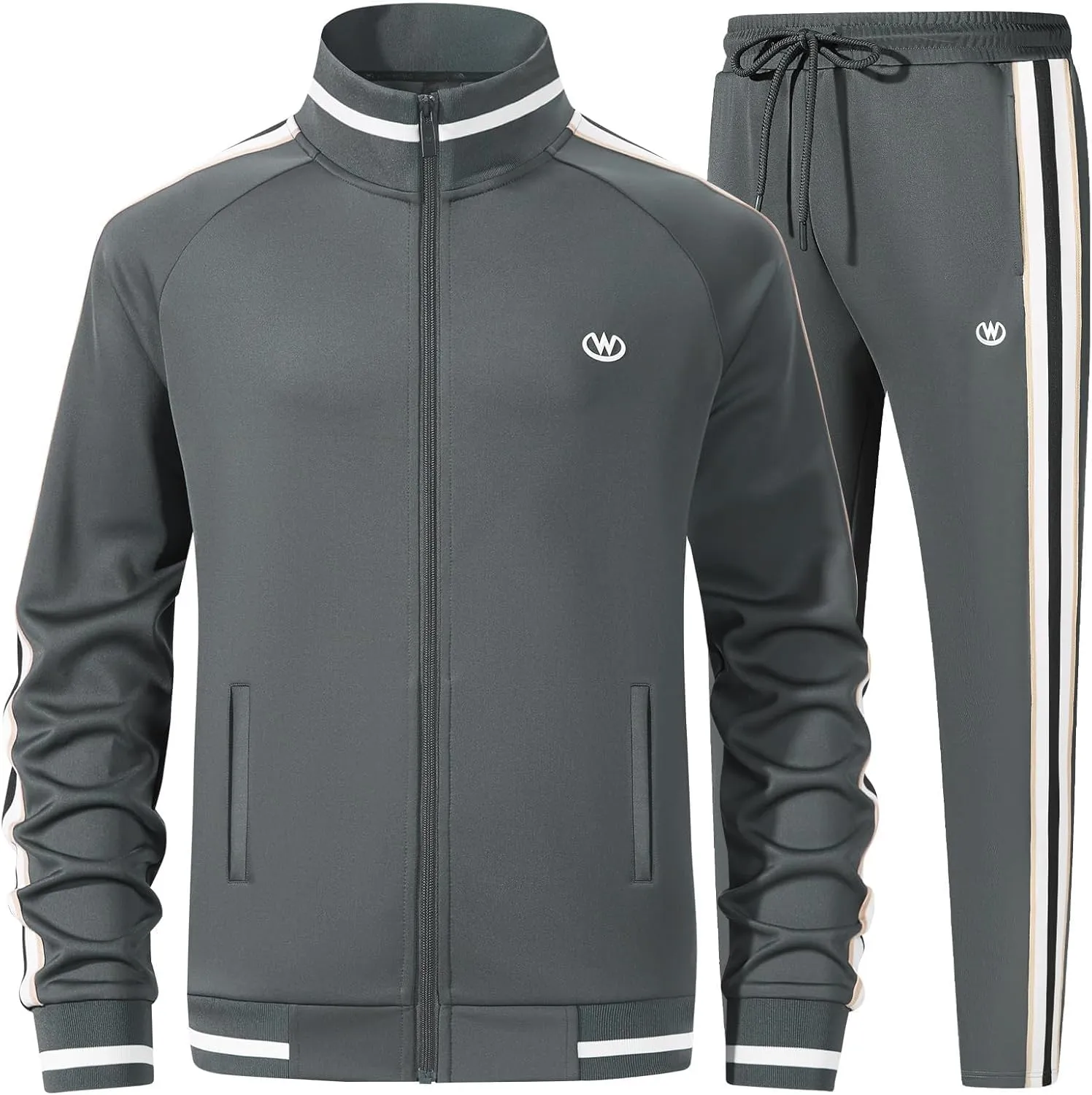 Men's Casual Tracksuits Long Sleeve Jogging Suits Sweatsuit Sets Track Jackets and Pants 2 Piece Outfit