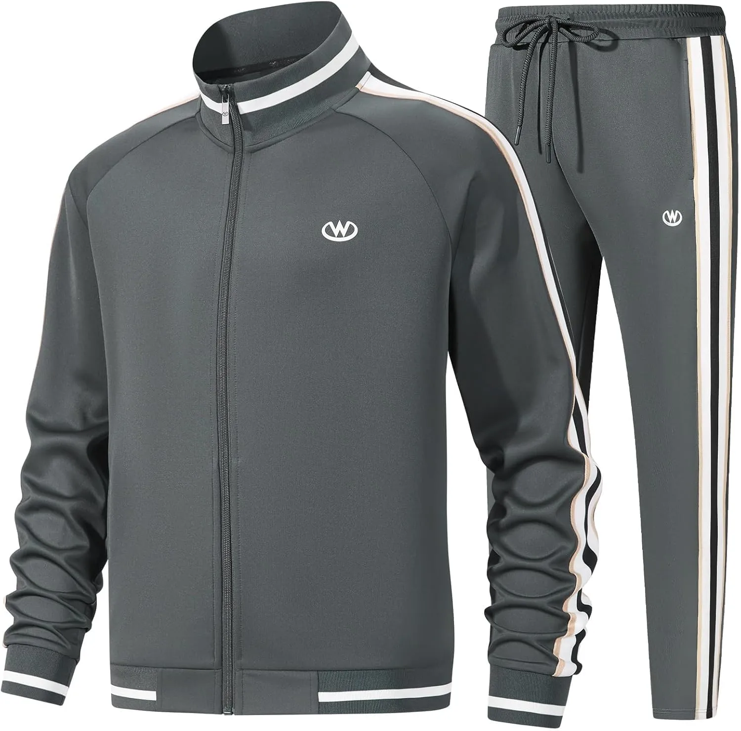 Men's Casual Tracksuits Long Sleeve Jogging Suits Sweatsuit Sets Track Jackets and Pants 2 Piece Outfit