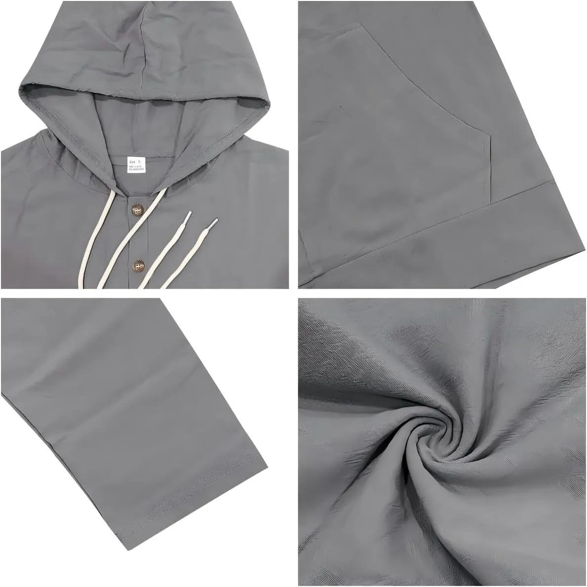 Men's Cotton Linen Long Sleeved Button Down Casual Shirt, Loose Linen Beach Hawaiian Hoodie