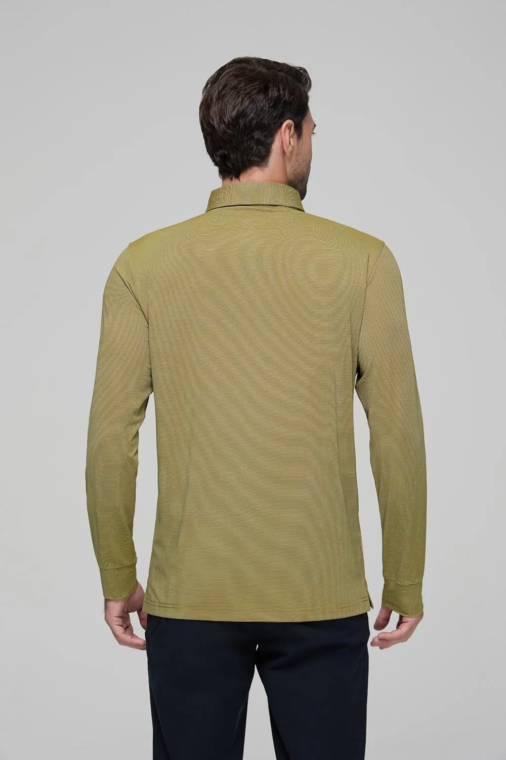 Mens Golf Shirts Long Sleeve Moisture Wicking Collared Work Business Casual Tennis Polo Shirts for Men