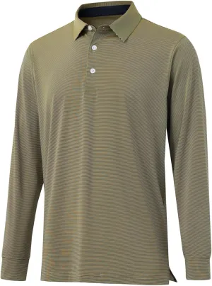 Mens Golf Shirts Long Sleeve Moisture Wicking Collared Work Business Casual Tennis Polo Shirts for Men
