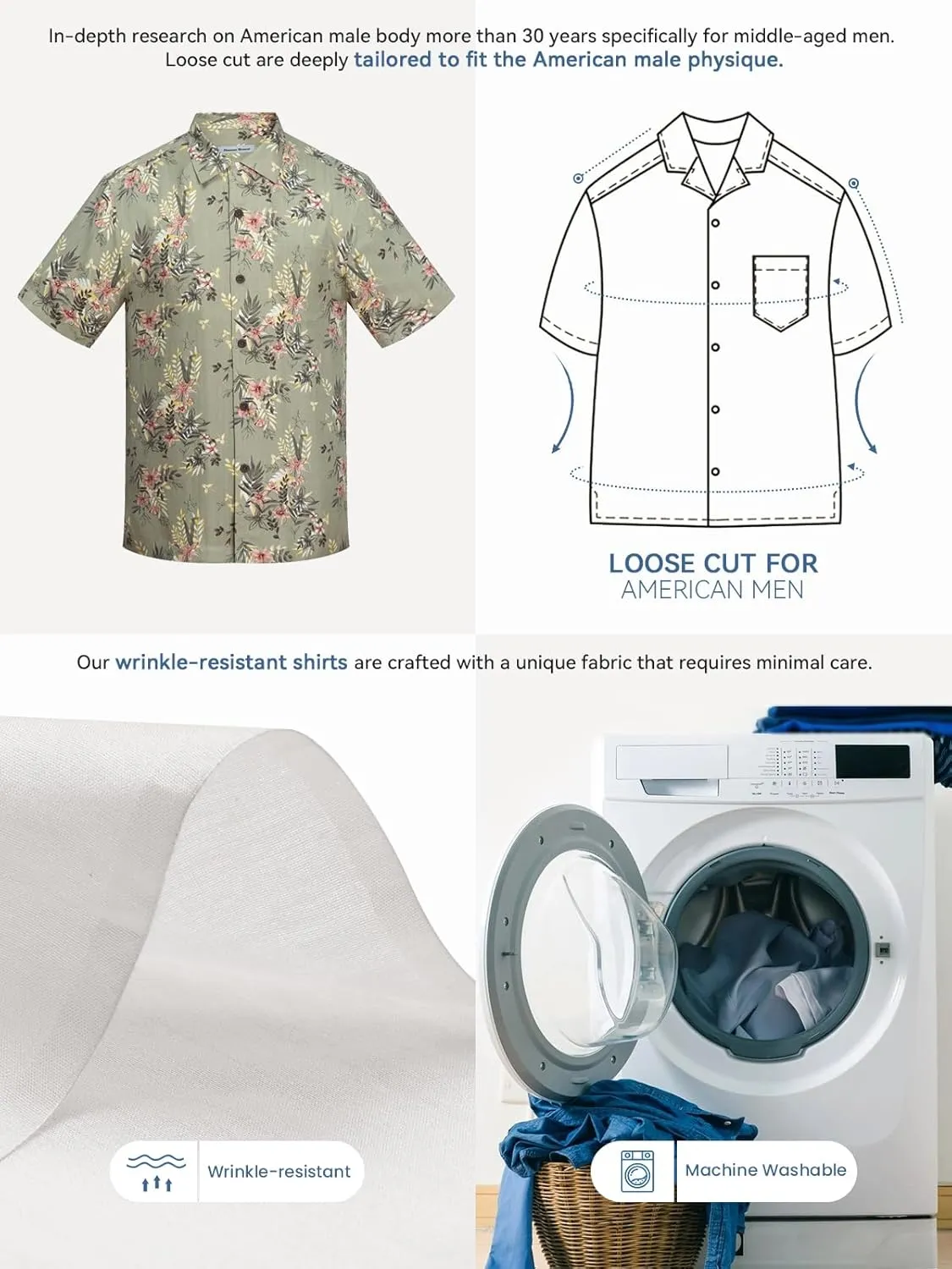 Mens Hawaiian Shirts Silk Short Sleeve Printed Beach Shirt Relaxed Fit Summer Tropical Shirts