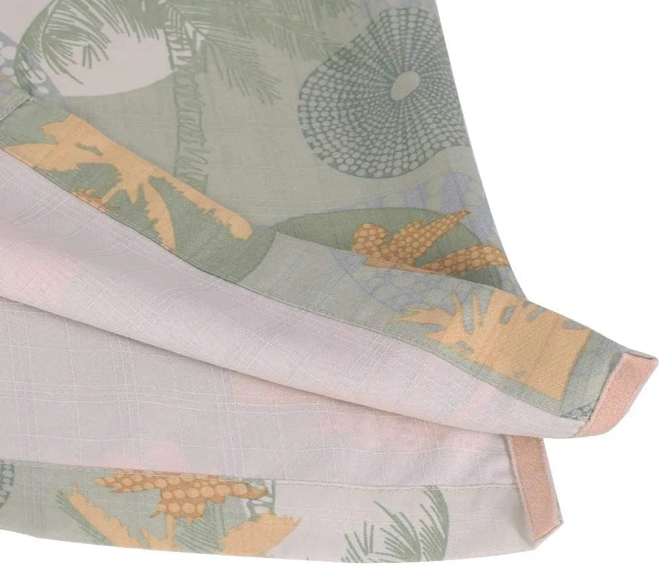 Mens Hawaiian Shirts Silk Short Sleeve Printed Beach Shirt Relaxed Fit Summer Tropical Shirts