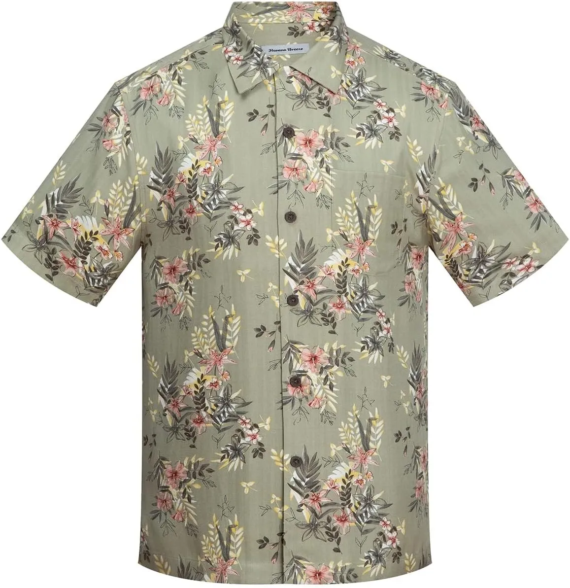 Mens Hawaiian Shirts Silk Short Sleeve Printed Beach Shirt Relaxed Fit Summer Tropical Shirts