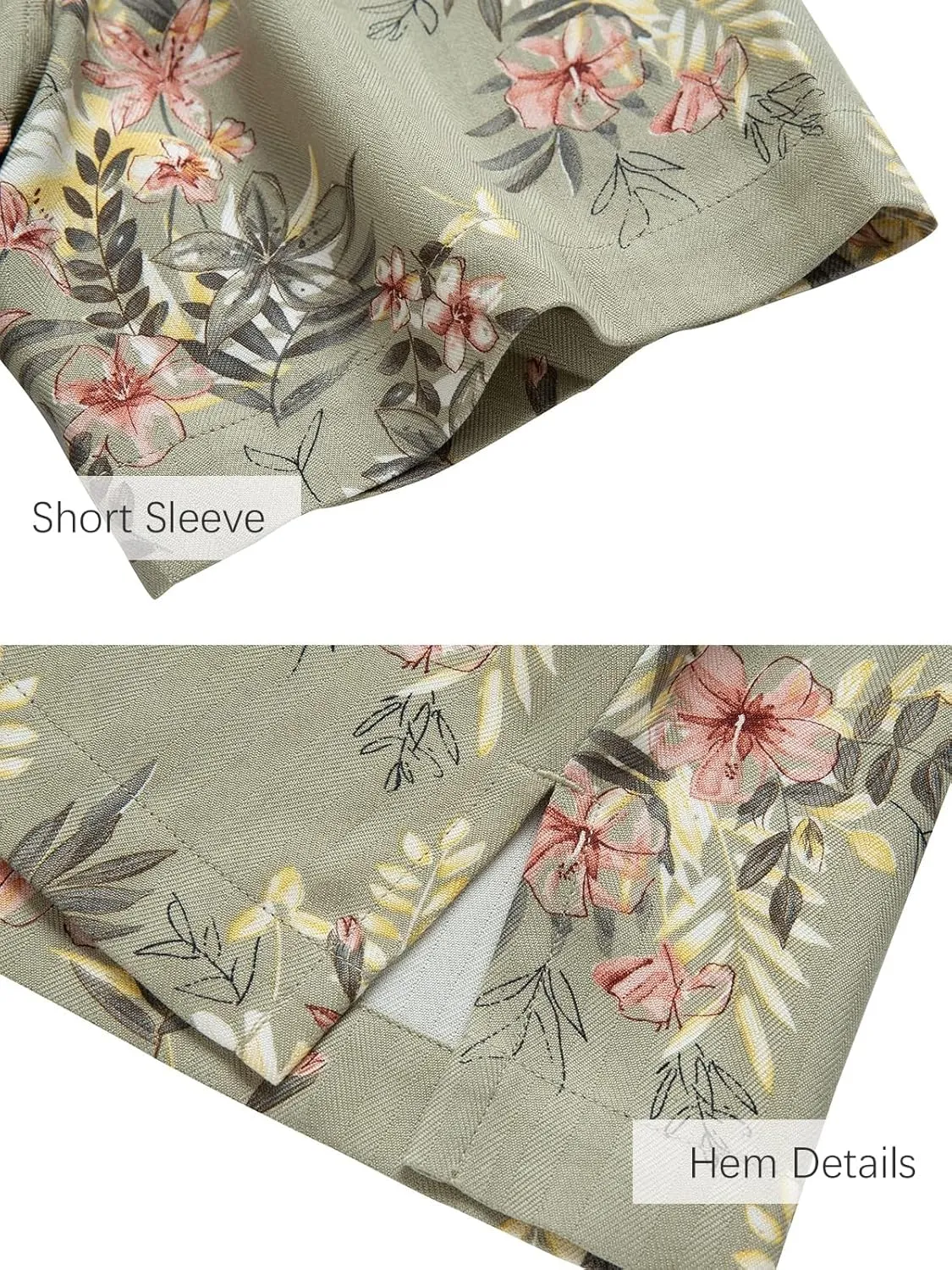 Mens Hawaiian Shirts Silk Short Sleeve Printed Beach Shirt Relaxed Fit Summer Tropical Shirts
