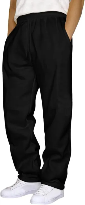 Men's Hip-Hop Pants Autumn and Winter Casual Solid Color Sports Pants with Cuffs, Fitness Pants with Pockets
